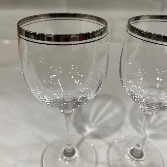 Mikasa Stephanie Platinum Rimmed Wine Glasses; NWOT - Picture 2 of 6